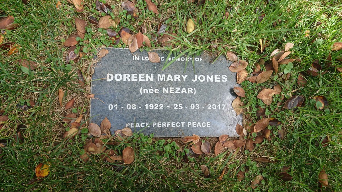 JONES Doreen Mary nee NEZAR 1922-2017