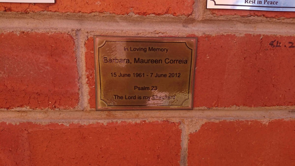 CORREIA Barbara Maureen 1961-2012