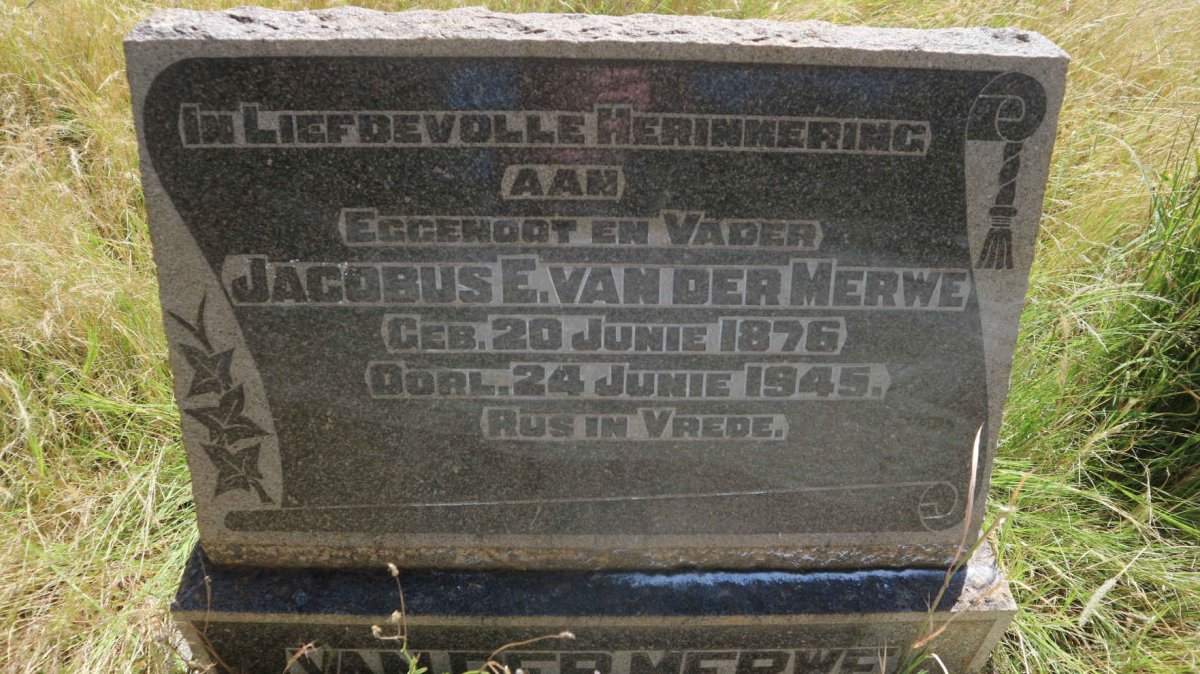 MERWE Jacobus E., van der 1876-1945