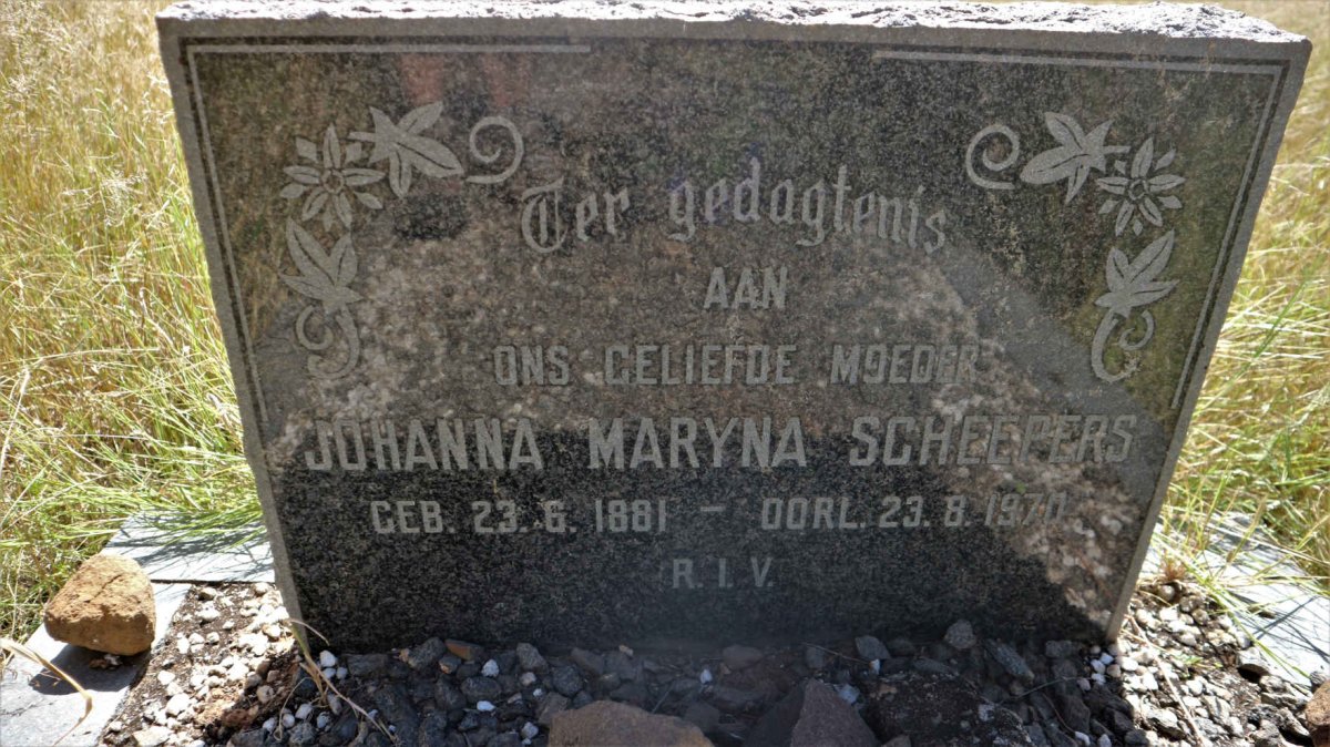 SCHEEPERS Johanna Maryna 1881-1970