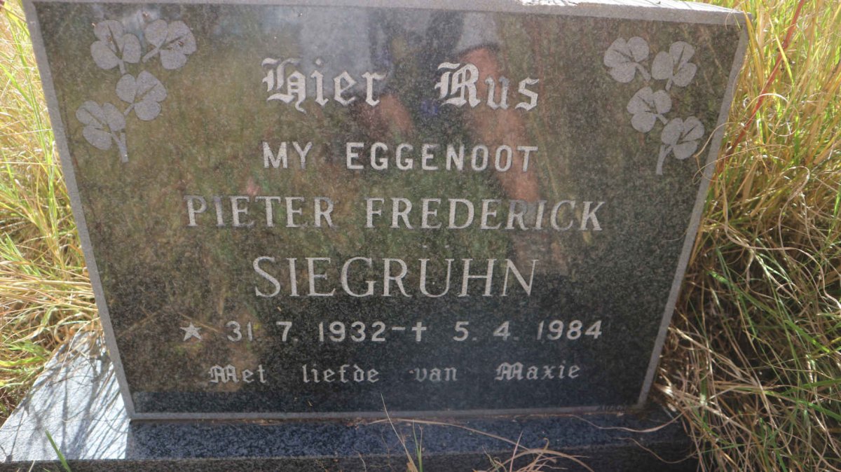 SIEGRUHN Pieter Frederick 1932-1984