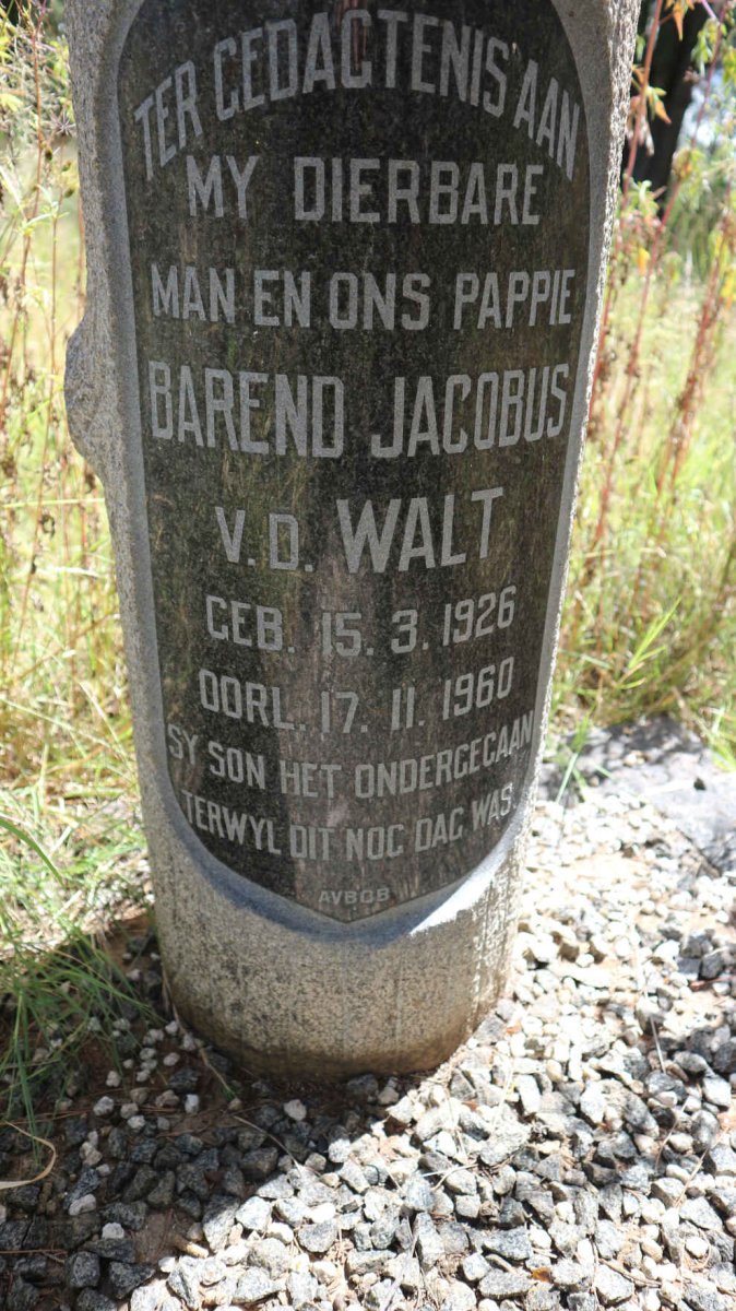 WALT Barend Jacobus, v.d. 1926-1960