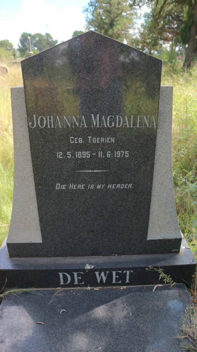 WET Johanna Magdalena, de nee TOERIEN 1895-1975