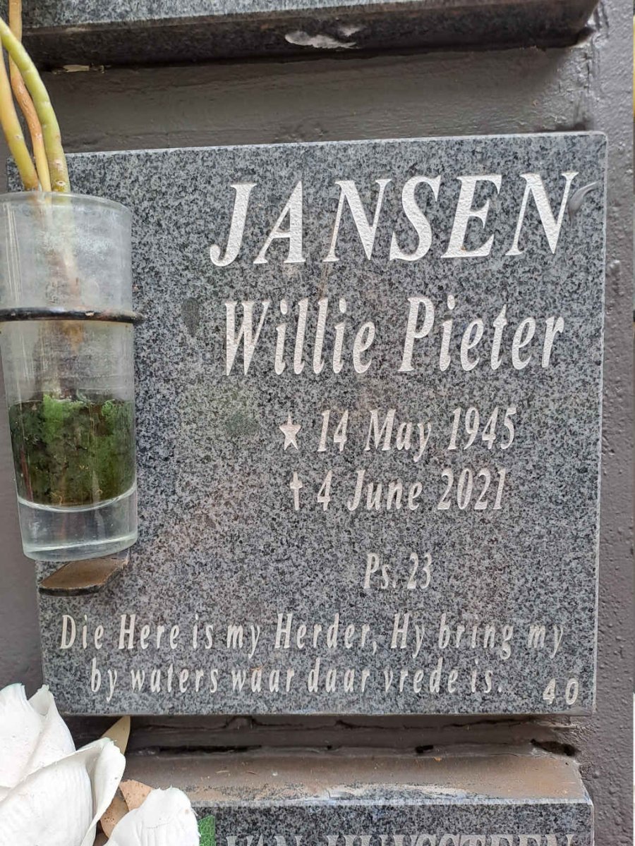 JANSEN Willie Pieter 1945-2021