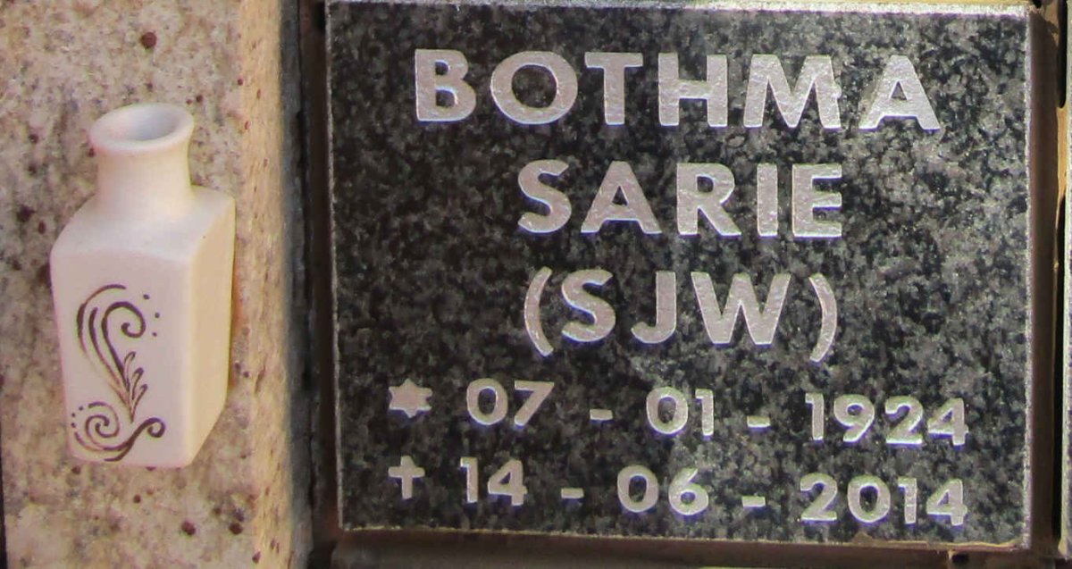 BOTHMA S.J.W. 1924-2014
