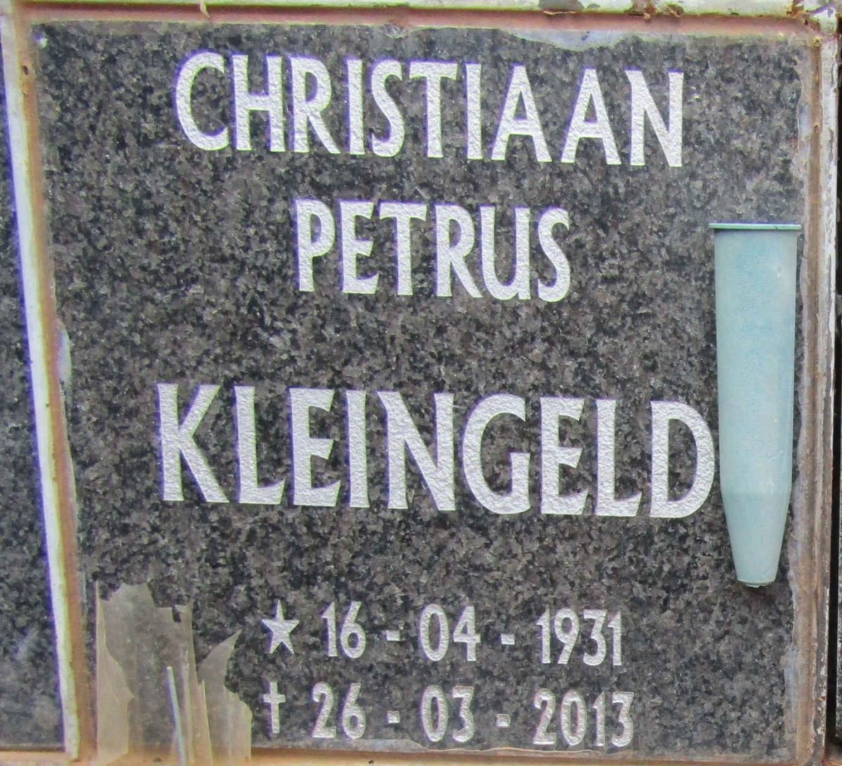 KLEINGELD Christiaan Petrus 1931-2013