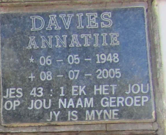 DAVIES Annatjie 1948-2005