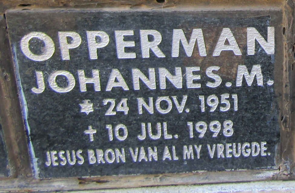 OPPERMAN Johannes M. 1951-1998