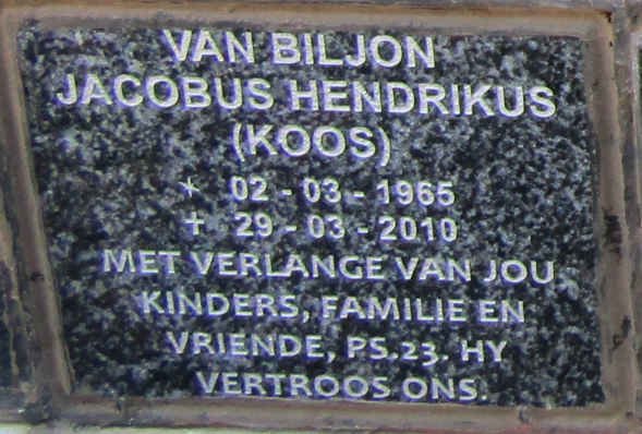 BILJON Jacobus Hendrikus, van 1965-2010