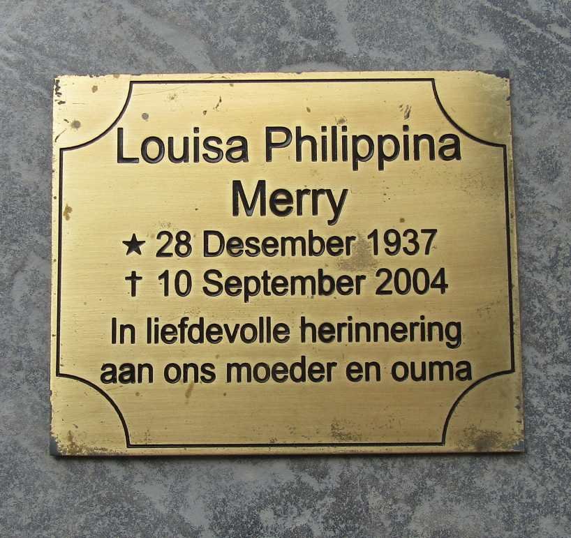 MERRY Louisa Philippina 1937-2004