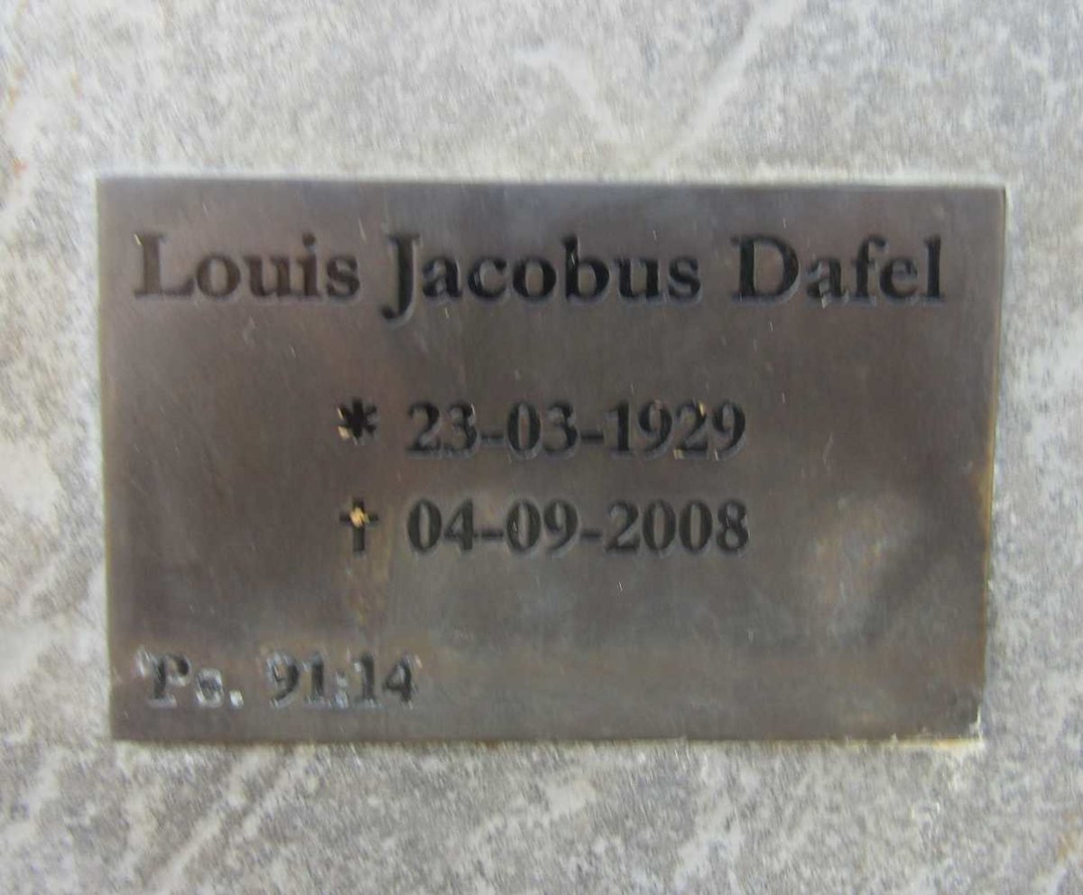 DAFEL Louis Jacobus 1929-2008