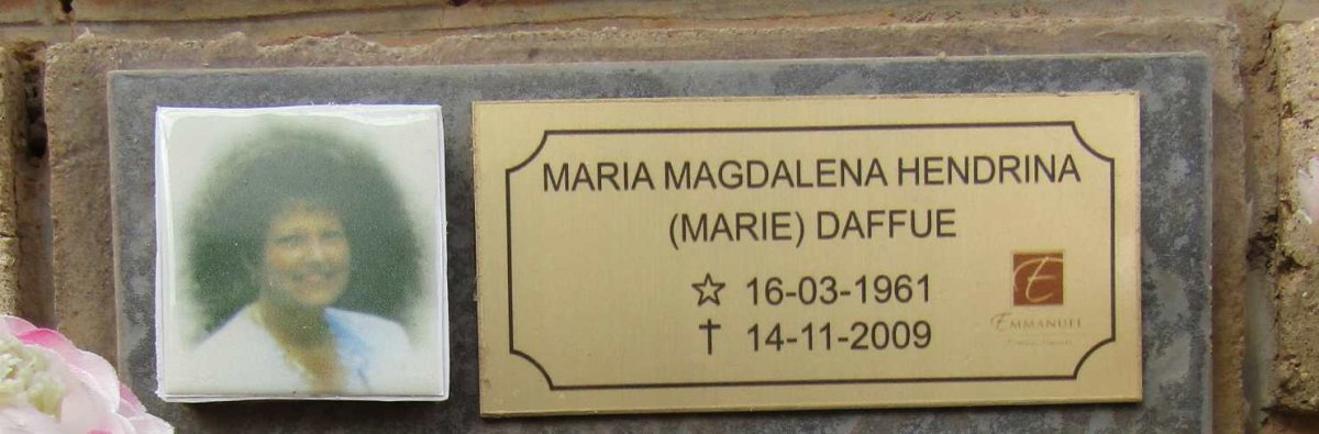 DAFFUE Maria Magdalena Hendrina 1961-2009