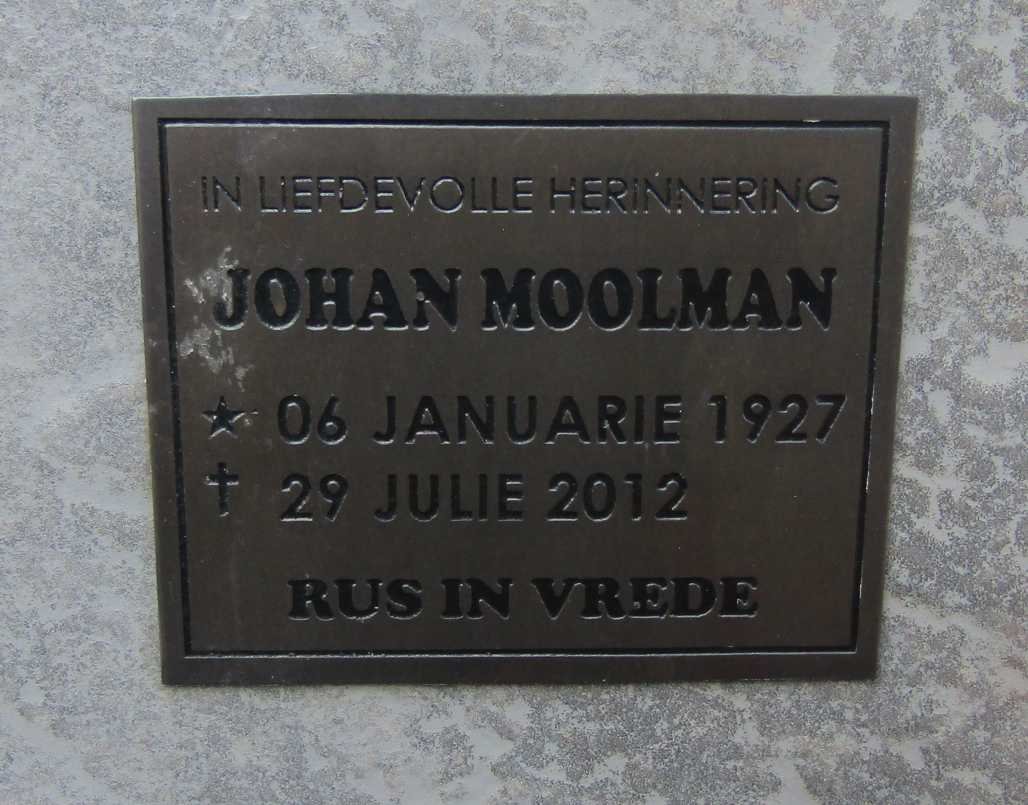 MOOLMAN Johan 1927-2012