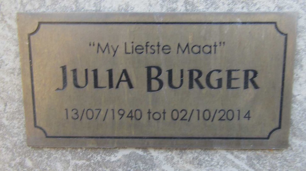 BURGER Julia 1940-2014