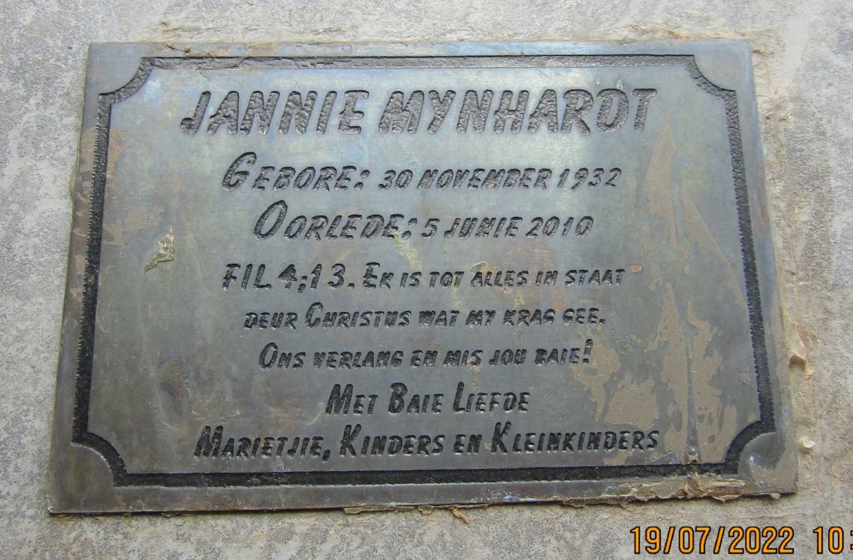 MYNHARDT Jannie 1932-2010