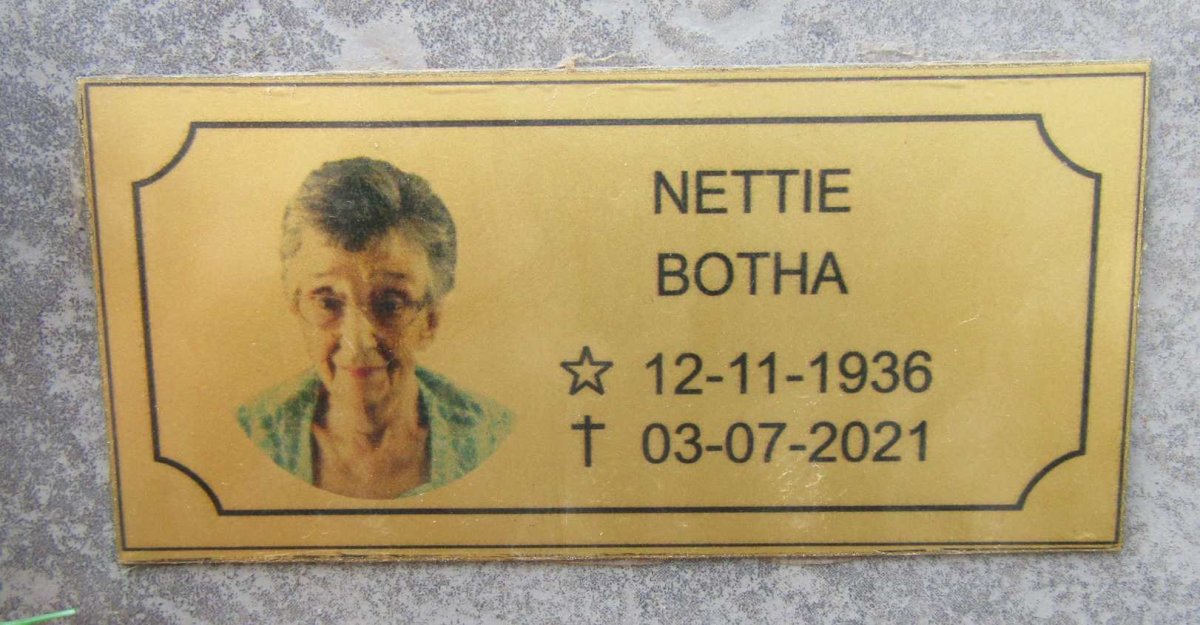 BOTHA Nettie 1936-2021
