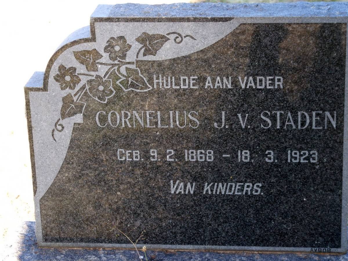 STADEN Cornelius J., v. 1868-1923