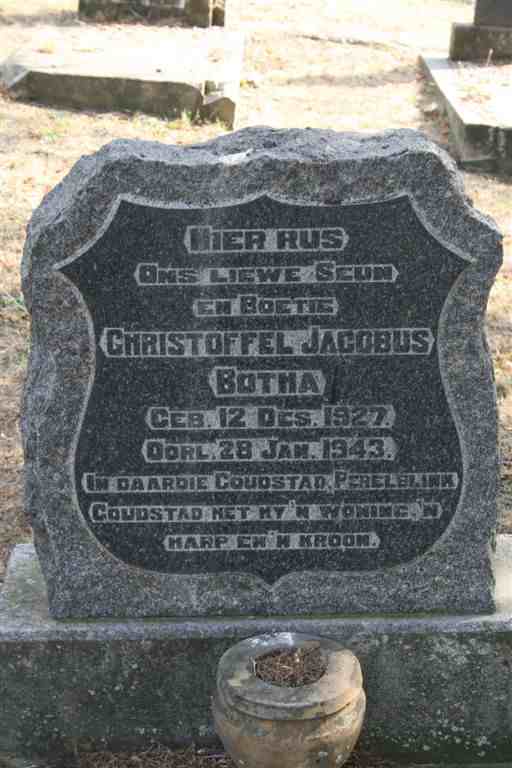BOTHA Christoffel Jacobus 1927-1943