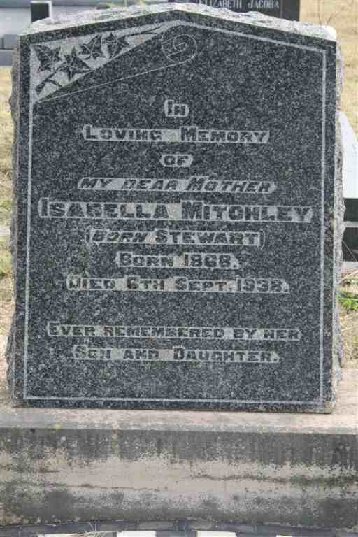 MITCHLEY Isabella nee STEWART 1868-1938