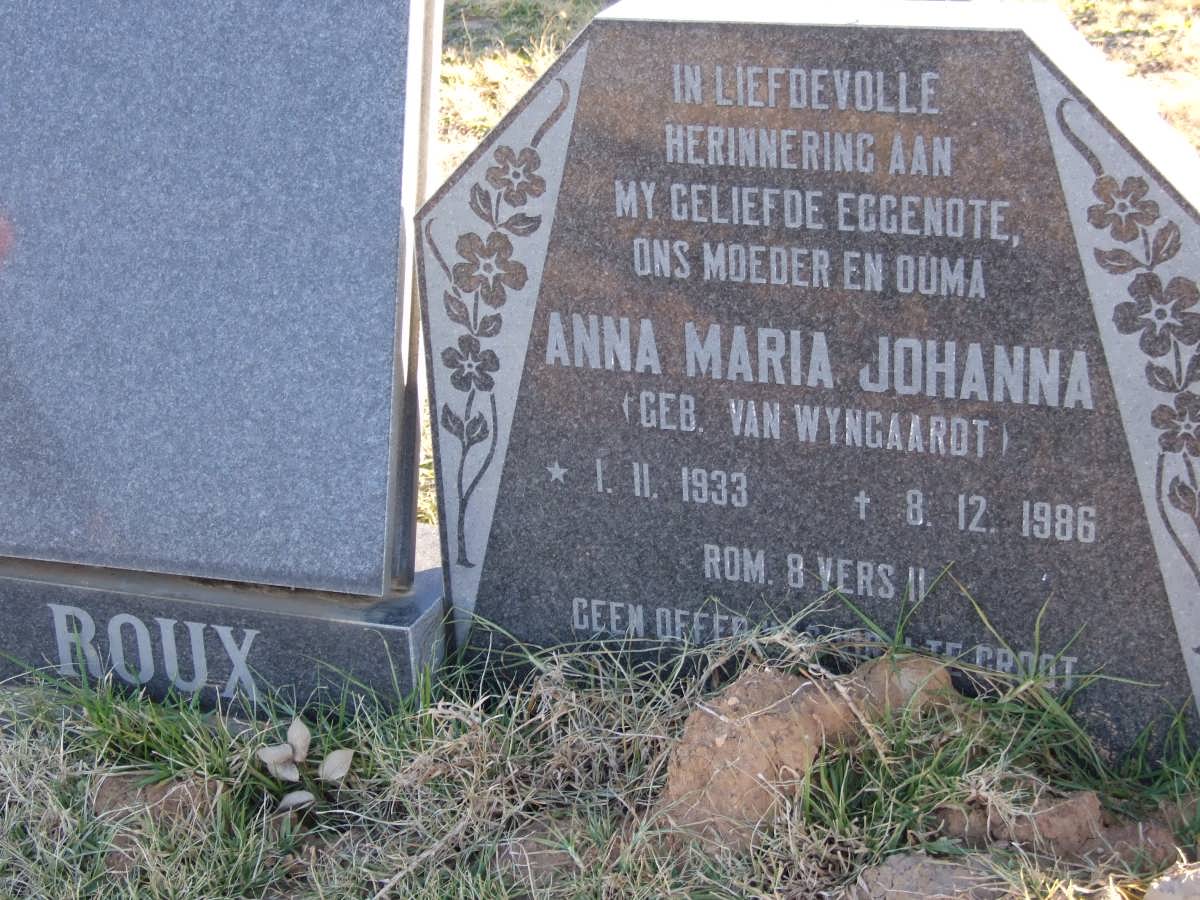 ROUX Anna Maria Johanna nee WYNGAARDT 1933-1986