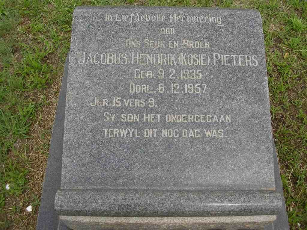 PIETERS Jacobus Hendrik 1935-1957