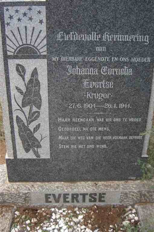 EVERTSE Johanna Cornelia nee KRUGER 1904-1944