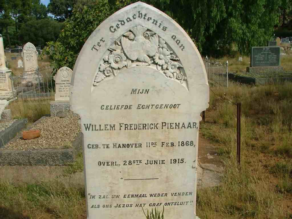 PIENAAR Willem Frederick 1868-1915