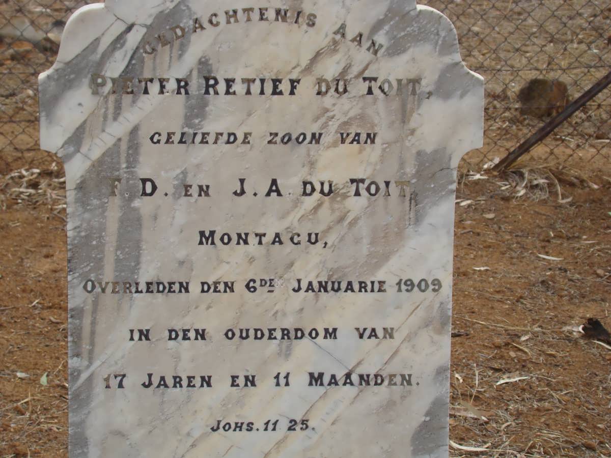 TOIT Pieter Retief, du -1909