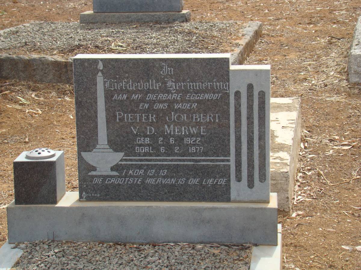 MERWE Pieter Joubert, v.d. 1922-1977