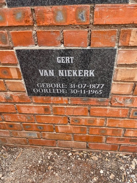 NIEKERK Gert, van 1877-1965