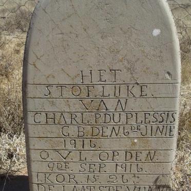 PLESSIS  Charl P., du 1916-1916