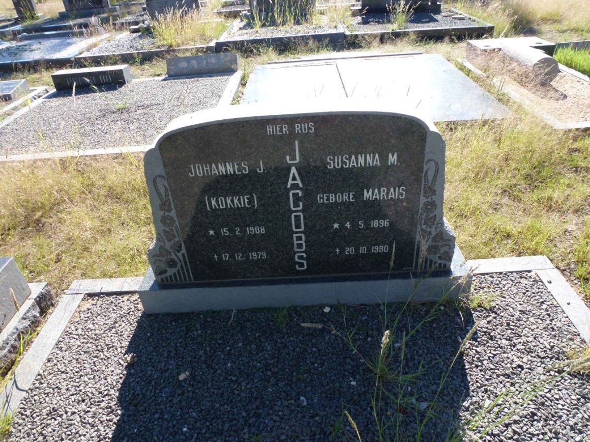 JACOBS Johannes J. 1908-1979 &amp; Susanna M. MARAIS 1896-1980