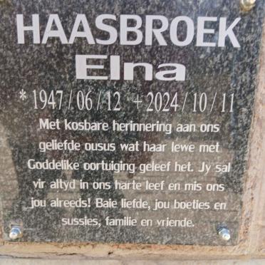 HAASBROEK Elna 1947-2024