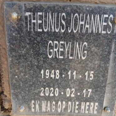 GREYLING Theunis Johannes 1948-2020