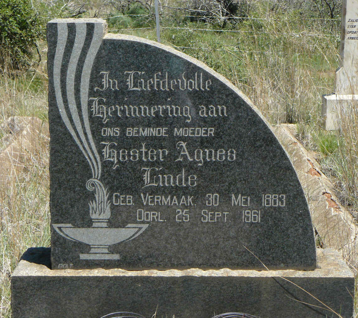 LINDE Hester Agnes nee VERMAAK 1883-1961