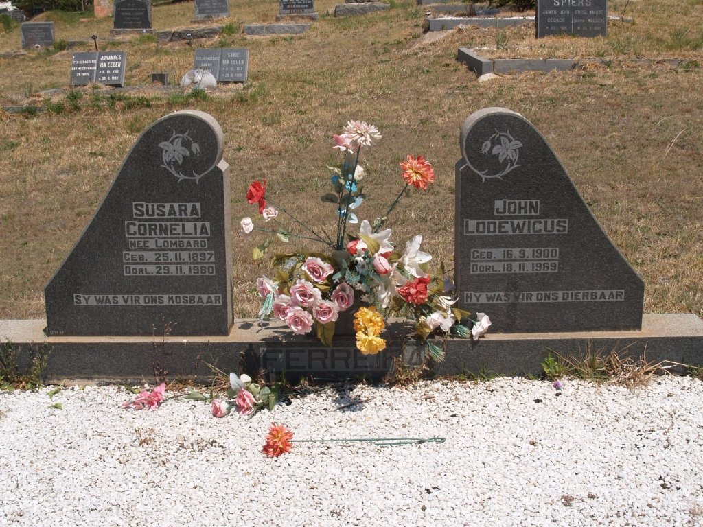 FERREIRA John Lodewicus 1900-1969 &amp; Susara Cornelia LOMBAARD 1897-1980
