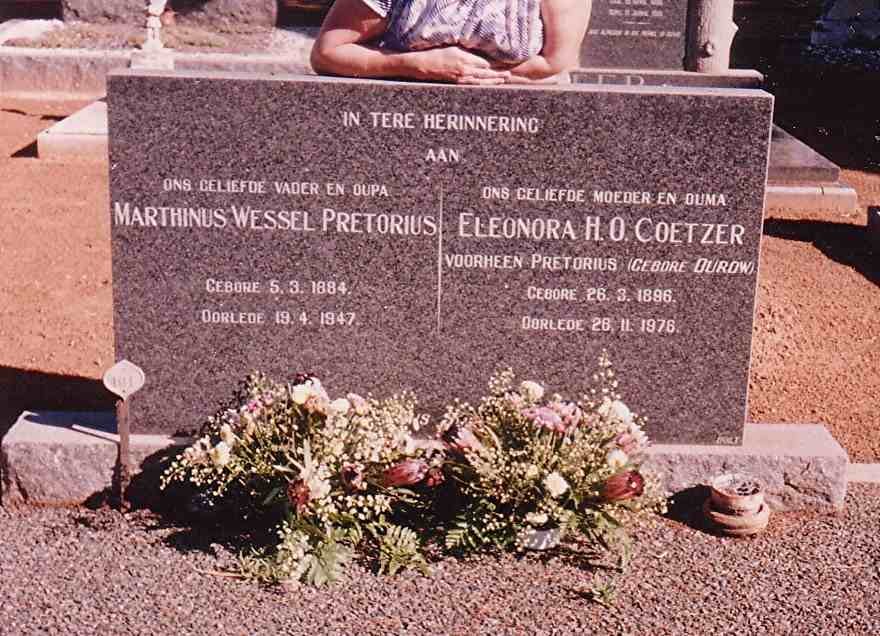PRETORIUS Marthinus Wessel 1884-1947 &amp; Eleonora H.O.COETZER, formerly PRETORIUS, nee DUROW 1896-1976