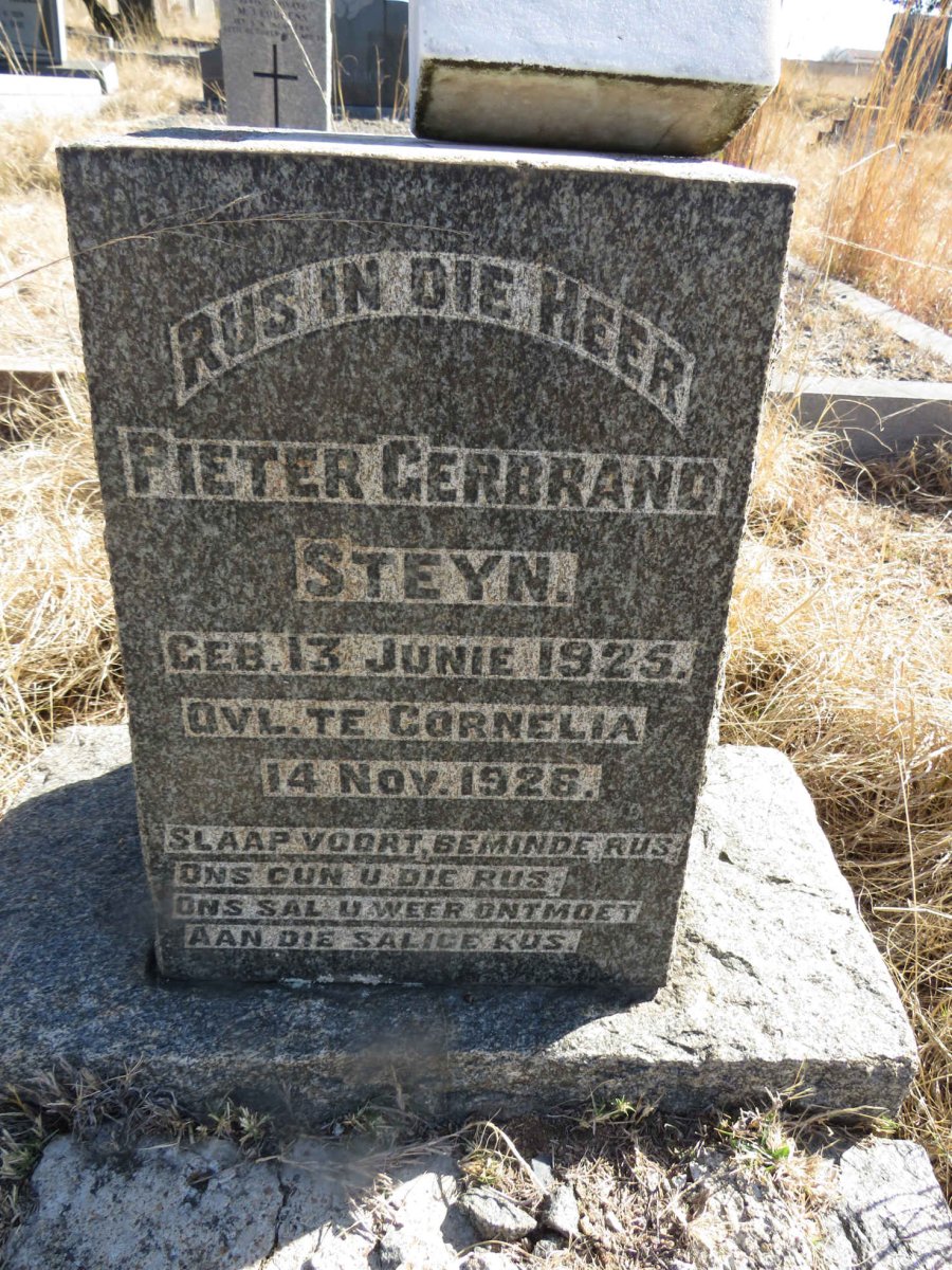 STEYN Pieter Gerbrand 1925-1926