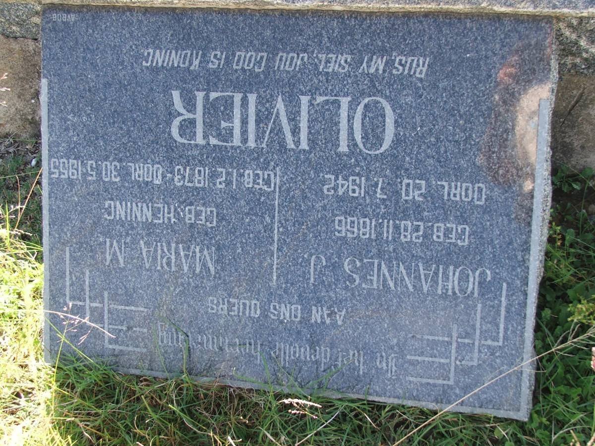 OLIVIER Johannes J. 1866-1942 &amp; Maria M. HENNING 1873-1955
