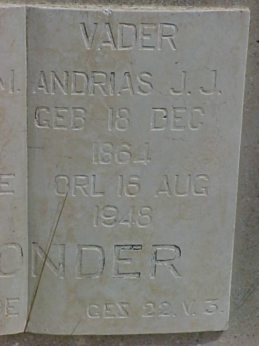 TONDER Andrias J.J., van 1864-1948