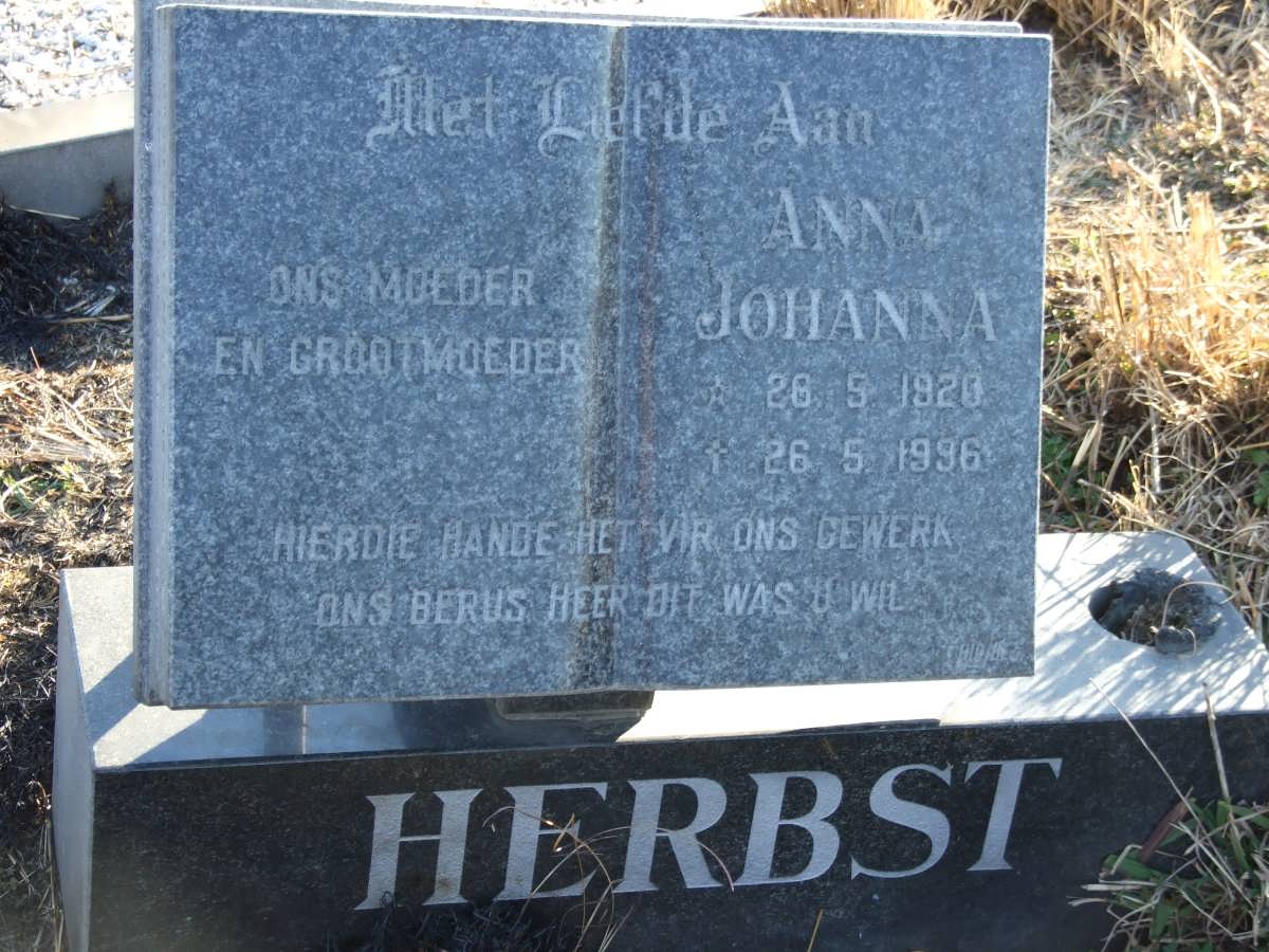HERBST Anna Johanna 1920-1996