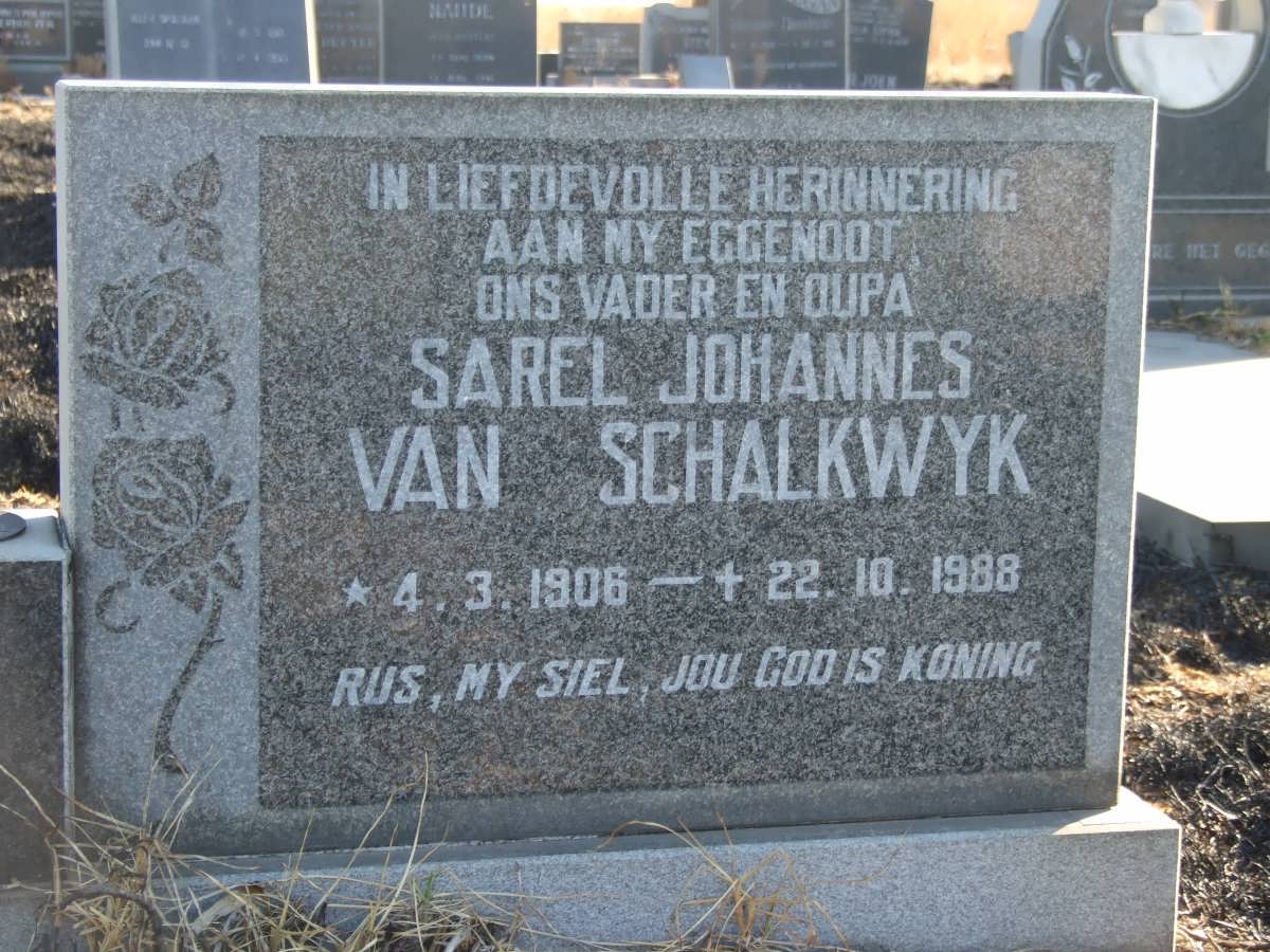 SCHALKWYK Sarel Johannes, van 1906-1988
