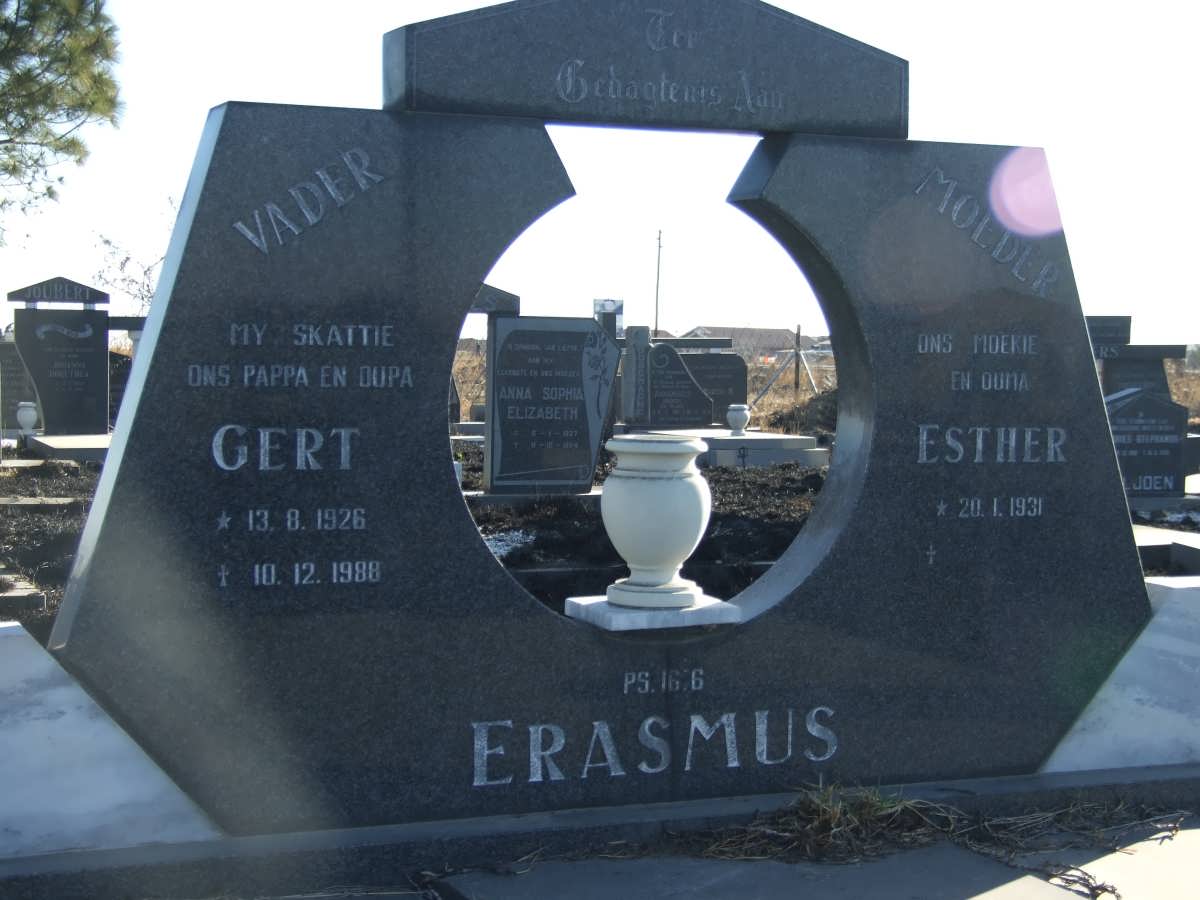 ERASMUS Gert 1926-1988 &amp; Esther 1931-
