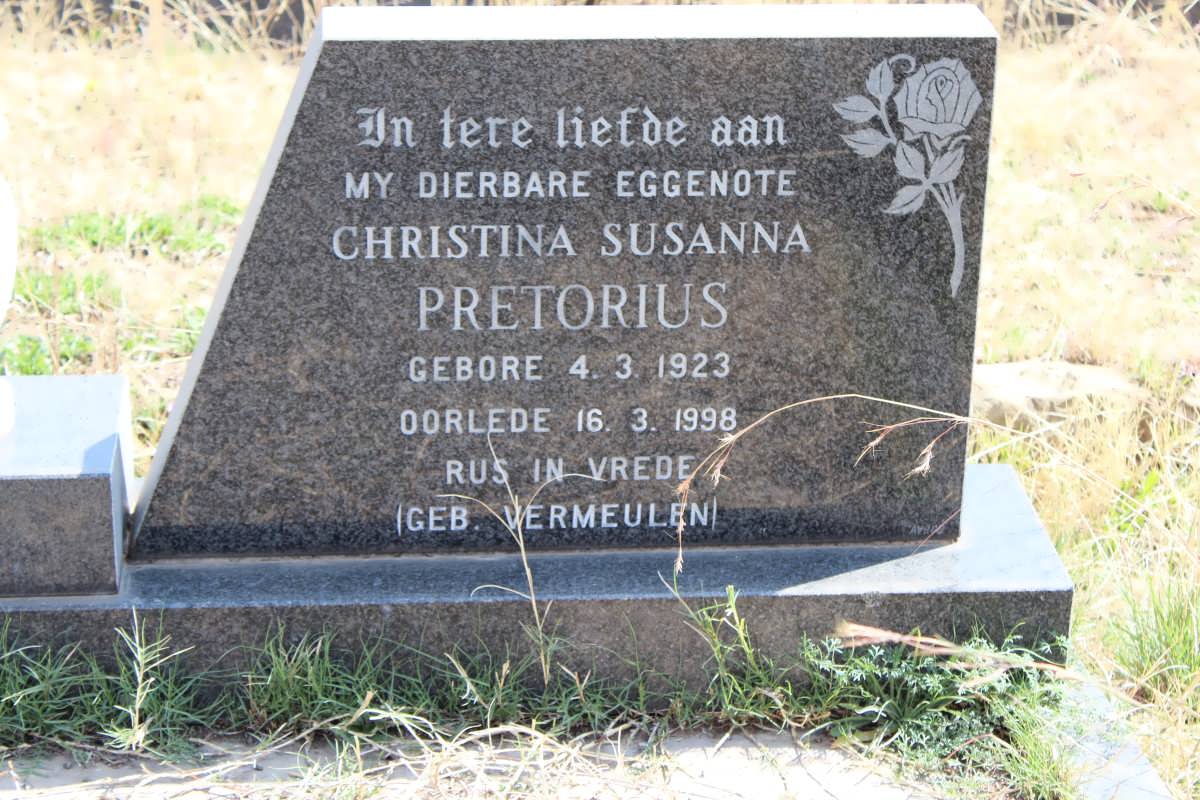 PRETORIUS Gert Hendrikus 1907-1984 &amp; Christina Susanna VERMEULEN 1923-1998