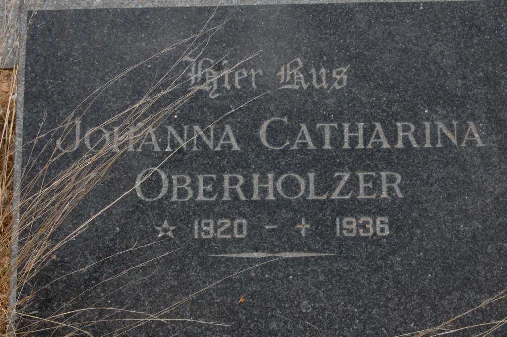 OBERHOLZER Johanna Catharina 1920-1936