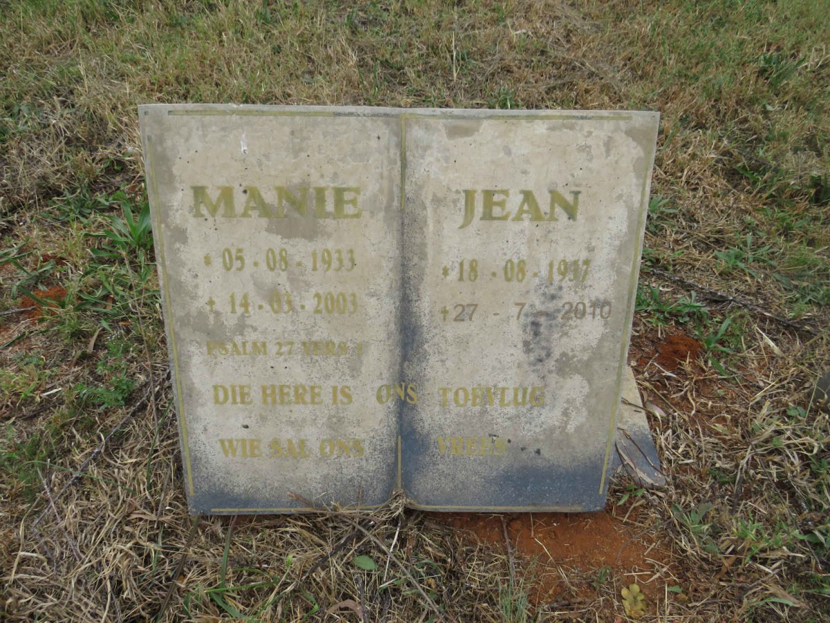 ? Manie 1933-2003 & Jean 19?7-2010