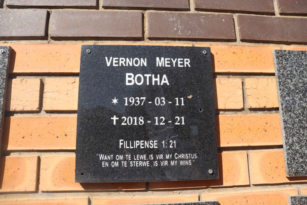 BOTHA Vernon Meyer 1937-2018