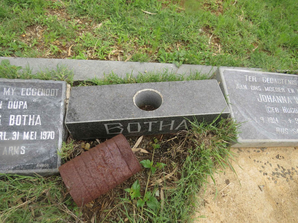 BOTHA John Jacobus 1900-1970 &amp; Johanna W. HUGO 1914-1985