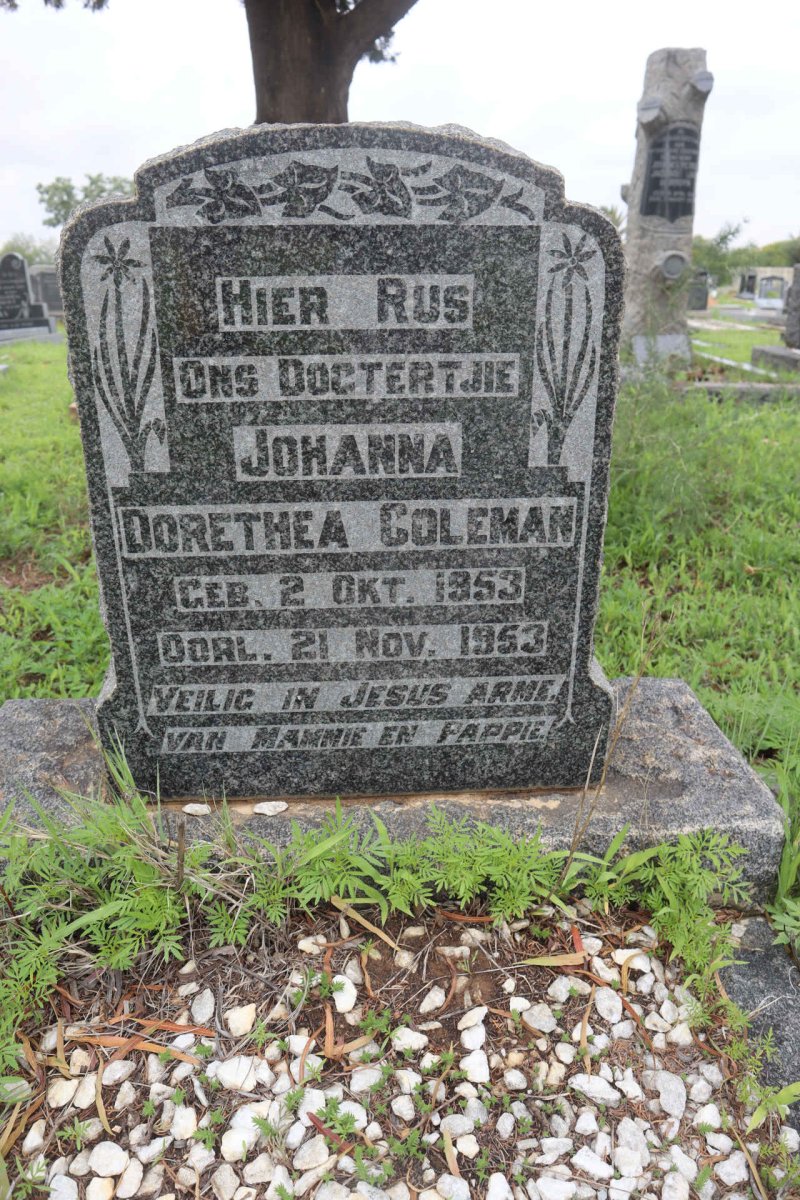 COLEMAN Johanna Dorethea 1953-1953