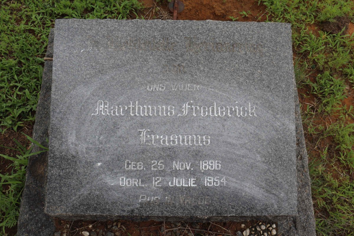 ERASMUS Marthinus Frederick 1896-1954